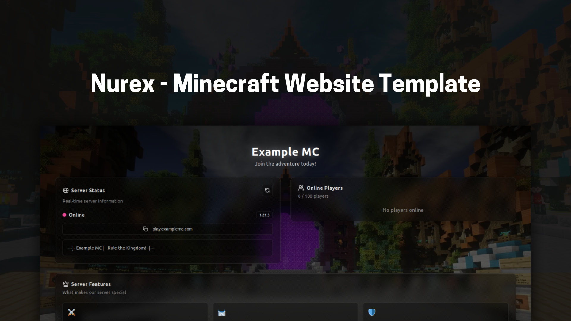 Nurex - Minecraft  Website Template